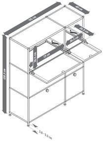 Komoda »CN3« so 6 výklopnými dvierkami, čierna