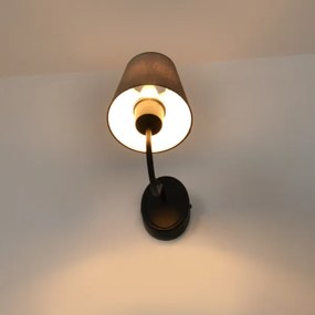 Nástenná lampa MALBO 1xE27/15W/230V šedá/čierna