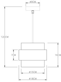 Globo 15560H - Luster na lanku MILEY 1xE27/60W/230V čierna/mosadz