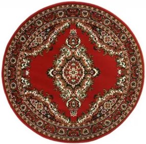 Alfa Carpets, Kusový koberec TEHERAN T-102 red kruh, 190x190 (průměr) kruh, červená, chodba / predsieň