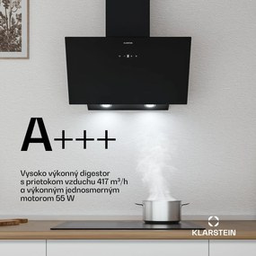 Klarstein Laurel šikmý digestor | režim odsávania vzduchu a recirkulácie | bezpečnostné sklo | 417 m³/h | 60 cm