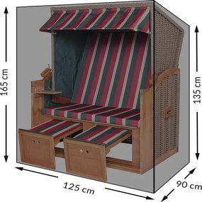 Ochranná krycia plachta pre záhradnú hojdačku a nábytok 125 x 90 x 165/135 cm