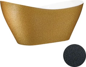 Besco Voľne stojaca vaňa z liateho mramoru Viya Glam 160x70 (170x71) BESCO-Rozmery: 158x70,5, BESCO-Farba: Biela/grafit