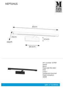 Markslöjd 107909 - LED Kúpeľňové osvetlenie zrkadla NEPTUNUS LED/9W/230V IP44