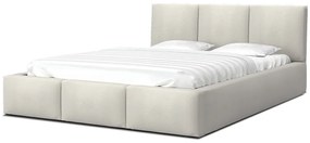 Čalúnená manželská posteľ s úložným priestorom Izabela - krémová Rozmer: 140x200