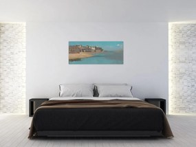 Obraz - Odilon Redon, Village by the Sea in Brittany, reprodukcia (120x50 cm)