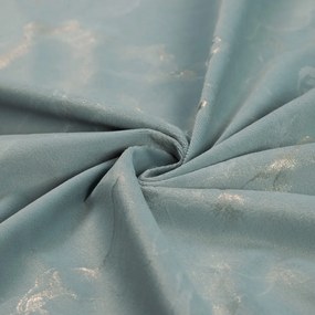 Biante Zamatový behúň na stôl Isabela IBL-020 Zlatý/dymový mramor na svetlo modrosivom 20x120 cm