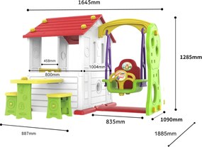 Ramiz Záhradný domček 3 v 1 pre deti Červená strecha