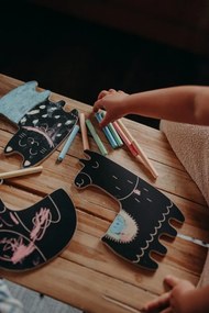 Drevená kriedová tabuľa lama Pola