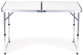 Turistický stôl, skladací, + 4 stoličky, biely | 119,5 x 60 cm