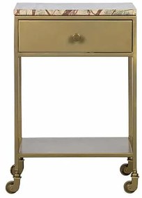 Odkladací stolík na kolieskach clinic 68 x 45 x 35 cm zlatý MUZZA