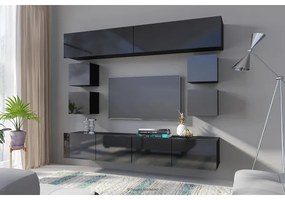 Nástenná skrinka PAVO 34x34 cm lesklá čierna