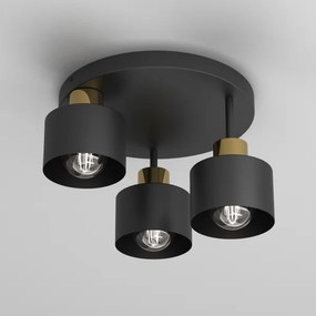 Stropné svietidlo PARKLA 3xE27/15W/230V čierna/zlatá
