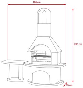Záhradný betónový krb + gril Buschbeck CARMEN so stolíkom
