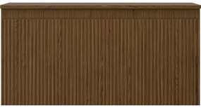 Mexen Rivel, kúpeľňová skrinka 100 cm s hornou časťou, 1 zásuvka, drážkovaná, orech, 91A20-10047-1-BFC86