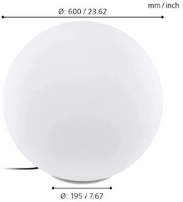 Eglo 98108 - LED RGBW Vonkajšia lampa MONTEROLO-C 1xLED/9W/230V IP65 ø600