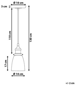 Sklenená závesná lampa PARMA Beliani