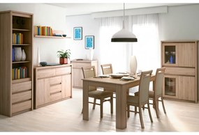 Tempo Kondela Otvorený regál so šuplíkmi 3S, dub sonoma, NORTY TYP 6