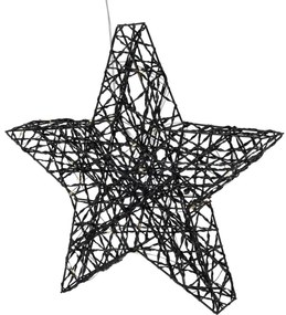 Vianočná LED hviezda Blackwire čierna, 30 x 30 cm
