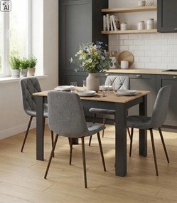 Jedálenská stolička LIBRA tmavosivá / tmavohnedé nohy