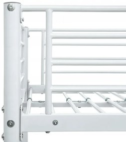 vidaXL Poschodová posteľ biela kovová 90x200 cm manželská