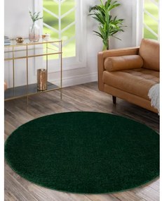 Okrúhly koberec SOFTY Jednotný, Jednobarevný, forest zelená Veľkosť: kruh 150 cm