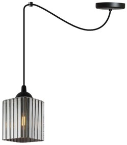 Závesné svietidlo Riffle Square Spider, 1x grafitové sklenené tienidlo, b