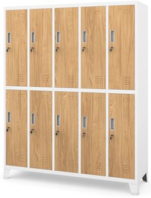 BHP šatní skrinka biela/zlatý dub: Eco Design 10-dverová BARTEK