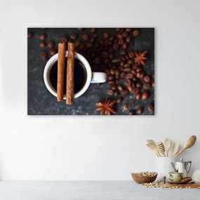 Obraz na plátně Hrnek na kávu se skořicí a anýzem - 120x80 cm