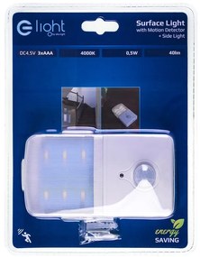 LED svietidlo + bočné svetlo, 1x LED 0,5w 4000k, w, pohybový senzor