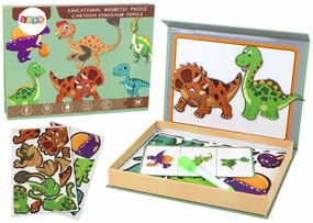 Lean Toys Vzdelávacia sada magnetických puzzle - Dinosaury