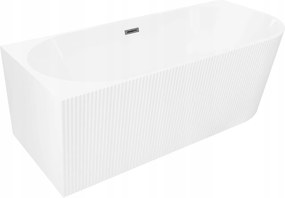 Mexen Silo rohová vaňa ľavá 170x80 cm biela, gun gray brúsený prepad