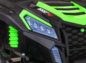 Ramiz Silná pretekárska štvorkolka pre 2 deti Zelená + Bezkartáčový motor + Nafukovacie kolesá + LED zvuk
