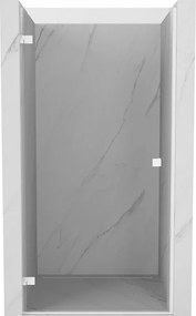 Mexen, Mexen Lunar-B Otočné ľavé sprchové dvere 80 cm, transparentné, biele - 832-080-000-20-00-L