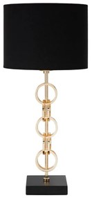 Stolová lampa v čierno-zlatej farbe Mauro Ferretti Glam Rings, výška 54,5 cm