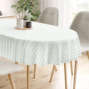 Goldea oválny obrus 100% bavlnené plátno - skandinávske lístky 140 x 280 cm