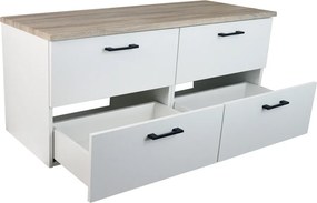 Comodo Kúpeľňová skrinka pod doskové umývadlo Agria NEW W 120-HD - biela/dub sonoma