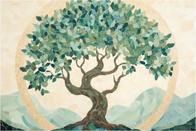 Obraz – Elegantná mozaika so stromom (90x60 cm)