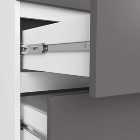 Komoda Kuba 60 cm - 6 zásuviek I biela/grafit