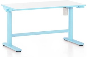 Výškovo nastaviteľný stôl OfficeTech Kids, 100 x 50 cm, biela / modrá