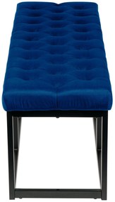 Lavica Polson - zamat, čierny rám 120 cm - Modrá