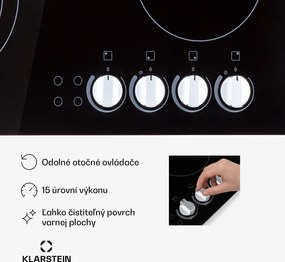 Klarstein EasyCook, sklokeramická varná doska, 6100 W, otočný regulátor, čierna
