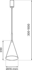 Závesné svietidlo Capital, 1x tmavobéžové kovové tienidlo, (fi 17cm), be