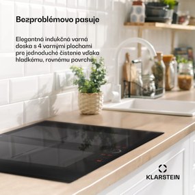 Klarstein Delicatessa 70 Flex, vstavaná indukčná varná doska, 4 zóny, 7000 W, sklokeramika