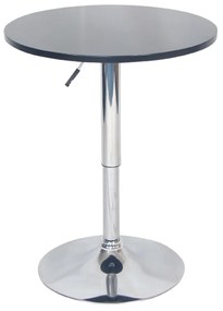 Kondela Barový stôl s nastaviteľnou výškou, čierna, priemer 60 cm, BRANY NEW