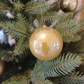 DECOLED Sada vianočných ozdôb zlaté plastové gule 6 cm, balenie 24 ks