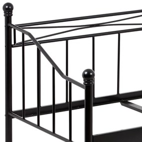 BONTEC Jednolôžková posteľ 208x98cm, kov, čierna, BED-1905 BK Farba: Čierna