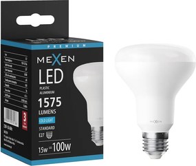 Mexen Nova, LED žiarovka E27, R80, 15W, Studená - 6500K, 1575 lm - L105-E27-1565-01