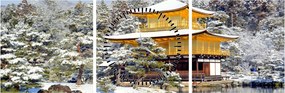 Obraz - Kinkakudži, Japonsko (s hodinami) (90x30 cm)