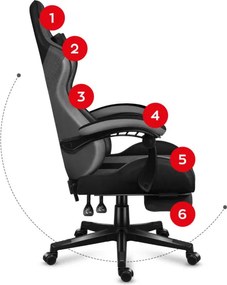 Herná stolička Force - 4.7 sivá mesh